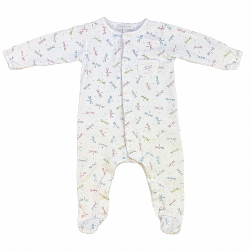 MAGNOLIA BABY Pima Dragonfly Print Footie- 3 Months